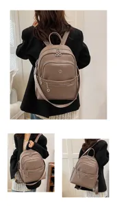 Women casual leather backpack large capacity travel commuter bag stylish lightweight daily daypack