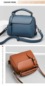 Women leather handbag casual shoulder bag detail view showing multi-color options and texture.