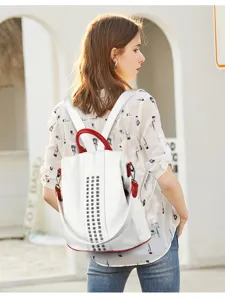 Stylish contrast color women backpack anti-theft design fashion travel shoulder school bag