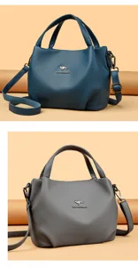 Soft leather women handbag large capacity casual shoulder crossbody tote bag for daily commute.