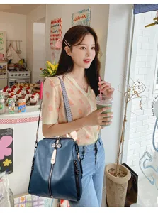 Zaino donna in pelle morbida multifunzionale grande capacità borsa da viaggio casual chic