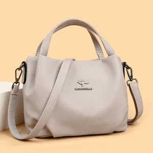 Soft leather women handbag large capacity casual crossbody tote bag stylish daily commuter.