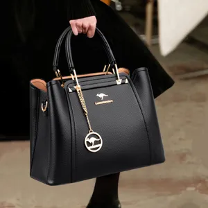 Damen Mode PU Leder Handtasche Große Kapazität Casual Tragetasche Urban Minimalistisch Schulter Umhängetasche