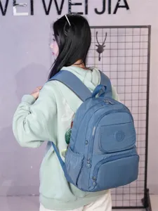 Sac à dos femme en nylon décontracté multi-poches sac de voyage élégant et pratique