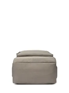 Grey nylon casual backpack for students daily commuting and travel simple style storage bag