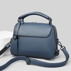 Women soft leather handbag casual shoulder crossbody bag top handle tote purse daily use