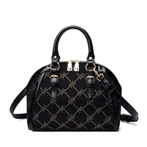 Black rhinestone dome handbag stylish shoulder crossbody bag for women daily commute