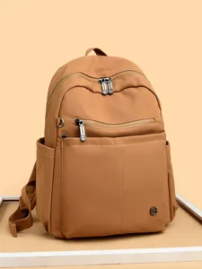 Casual minimalist oxford cloth backpack, large capacity travel school bag for daily use.