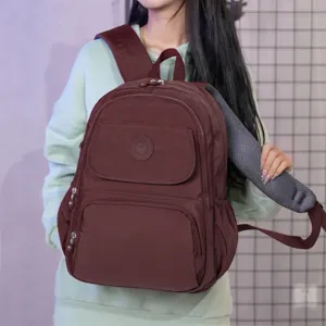 Women casual travel backpack lightweight oxford cloth multi-layer school laptop daypack