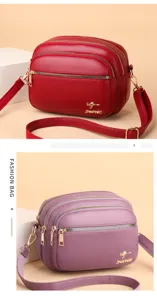 Damen mehrschichtige weiche Leder Umhängetasche stilvolle Schultertasche für den Alltag