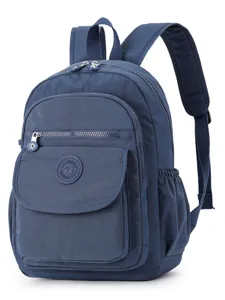 Women Casual Oxford Cloth Backpack Large Capacity Travel Commuting Computer Bag Solid Color School Bookbag