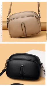 Women soft leather crossbody phone bag stylish small single shoulder bag summer chic