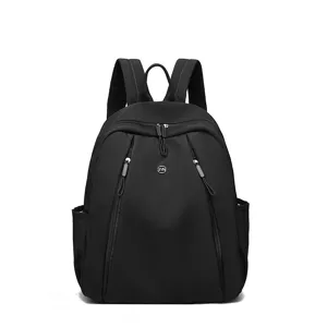 Casual fashion black backpack for women, lightweight, durable, large capacity daily use.