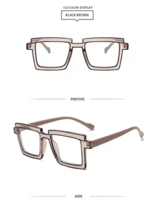 Gafas cuadradas elegantes con bloqueo de luz azul para mujeres, montura transparente.