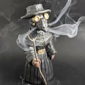 Gothic Plague Doctor Resin Incense Burner Halloween Spooky Crow Figurine Home Decor