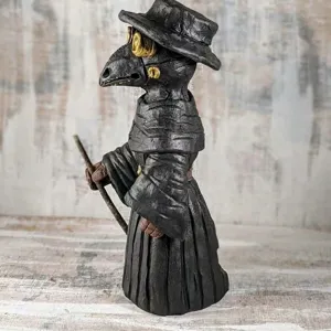 Gothic plague doctor figurine resin craft Halloween spooky crow home decor detail