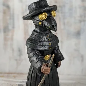 Gothic plague doctor incense burner resin ornament Halloween spooky crow man desktop decor sculpture