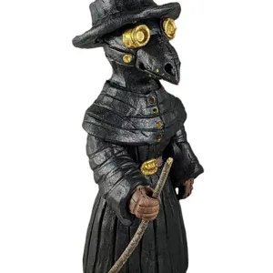Gothic plague doctor figurine resin statue Halloween creepy raven ornament spooky home decor
