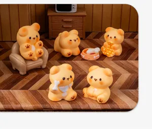 Cute miniature resin puppy figures set diy micro-landscape crafts desktop decoration toys