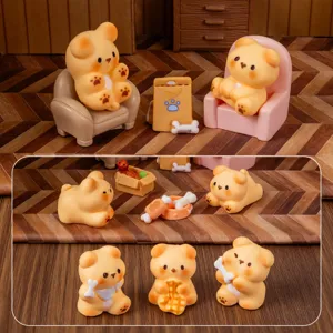 Mini Resin Cartoon Animal Dog Figurine Micro Landscape DIY Craft Desktop Ornament Cute Handmade Accessories