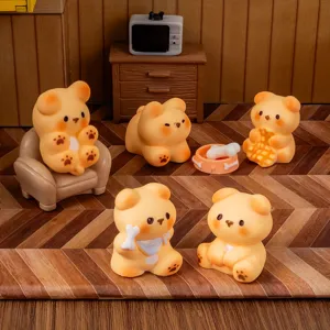 Cute resin puppy animal miniature figurines for DIY micro landscape desktop decor and crafts.