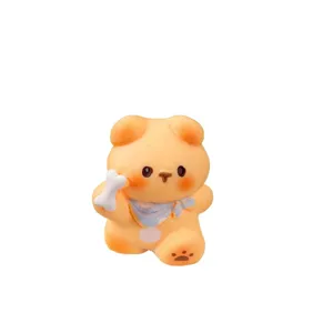 Cute resin puppy figurine micro landscape DIY toy, adorable cartoon dog ornament for craft decor.