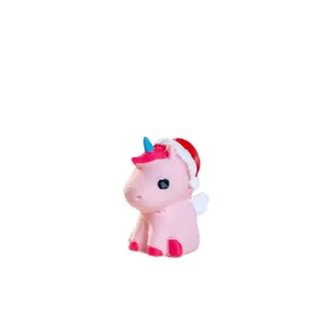 Christmas Resin Animal Miniature Figurines Santa Hat Small Ornaments Desktop Car Decor Holiday Tabletop Crafts