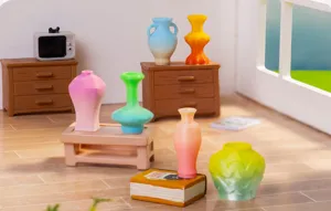 Vases d'art dégradés miniatures pour décoration de maison de poupée, accessoires paysagers.
