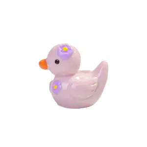 Mini Figurine de Canard en Résine Mignonne Animal Miniature Micro-paysage Accessoires de Bricolage pour Bureau