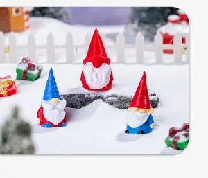 Christmas gnome miniature figurine decoration for desktop holiday festive display.