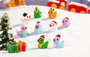 Christmas resin little duckling miniature ornament DIY craft micro landscape decoration