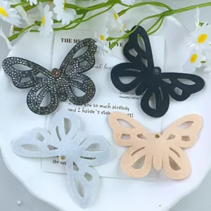 DIY 3D butterfly rhinestone fabric hair clips shoe charms accessories craft material