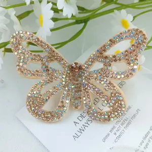 Rhinestone mesh butterfly DIY accessory for shoes and hair clips, sparkling crystal design.
