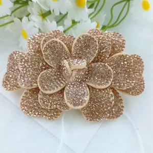 Sparkling crystal rhinestone shoe flower DIY apparel accessory camellia design detail