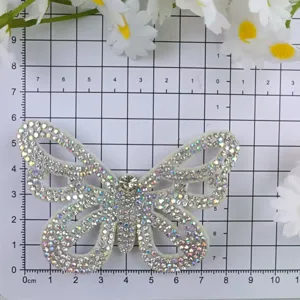 Rhinestone butterfly patch DIY mesh craft applique for shoes hair clips accessories detail view