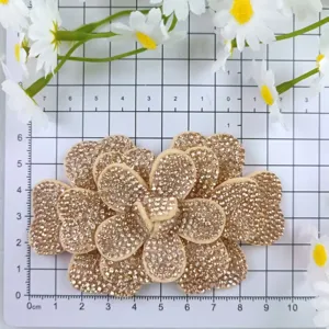 Crystal camellia flower patch rhinestone DIY shoe clip apparel craft accessory sparkling