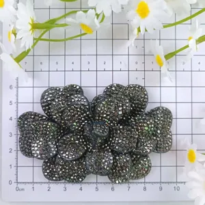 Black rhinestone flower shoe accessory DIY craft crystal applique for wedding shoes and apparel decor.
