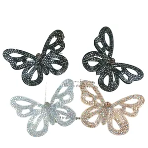 Sparkling rhinestone mesh butterfly DIY accessories for hair clips, shoes and handmade crafts.