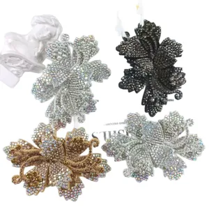 Set de clips para zapatos de flores de diamantes de imitación accesorios de boda