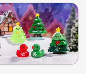 Christmas snowflake little duck resin tree miniature ornaments for DIY home decor accessories.