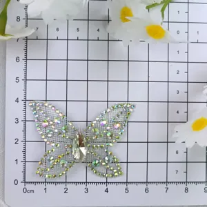 Glanzende strass vlinder DIY applicatie patch voor kleding schoenen tassen accessoires.