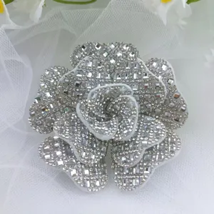 Sparkly rhinestone rose flower shoe clip, perfect DIY accessory for shoes, bags and garments.