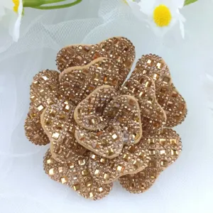 Sparkling rhinestone rose flower accessory multi-layer crystal diy shoe bag apparel decor