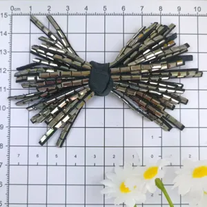 DIY schwarze metallische Strass Schleife Zubehör für Schuhe Kleidung und Haar Dekoration