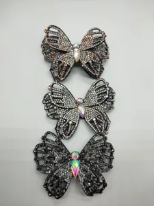 Crystal rhinestone butterfly hair clips clothing accessories patch embellishments set