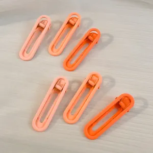 Pinces a cheveux sans traces colorees minimalistes lot de 6 pinces bec de canard orange mat