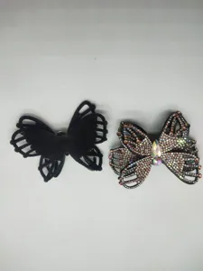 Butterfly rhinestone hair clips, sparkling crystal apparel accessories for DIY decoration.