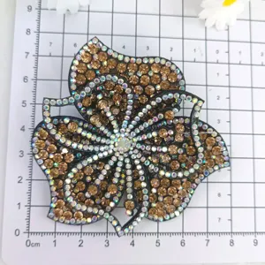 Strass fiore patch 3D cristallo applique DIY abbigliamento decorazione accessorio moda