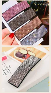 Korean style sparkling rhinestone hair clip set, elegant crystal barrettes for women hair.