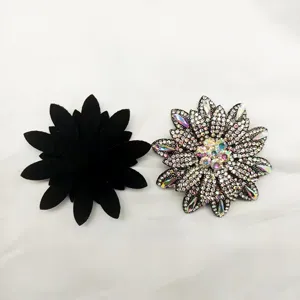 Accessoires de chaussures et sacs à fleurs strass, décoration de vêtements en cristal.